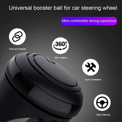 3R-2251 Black 360Â° Rotation Universal Car Steering Knob Wheels Spinner Knob Power Save Easy Turn Ball Booster