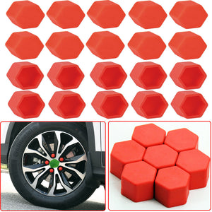 20pcs Universal Orange Silicone Car Wheel Nut Lug Hub Screw Rim Bolt Covers Dust Protection Tyres Screw Caps