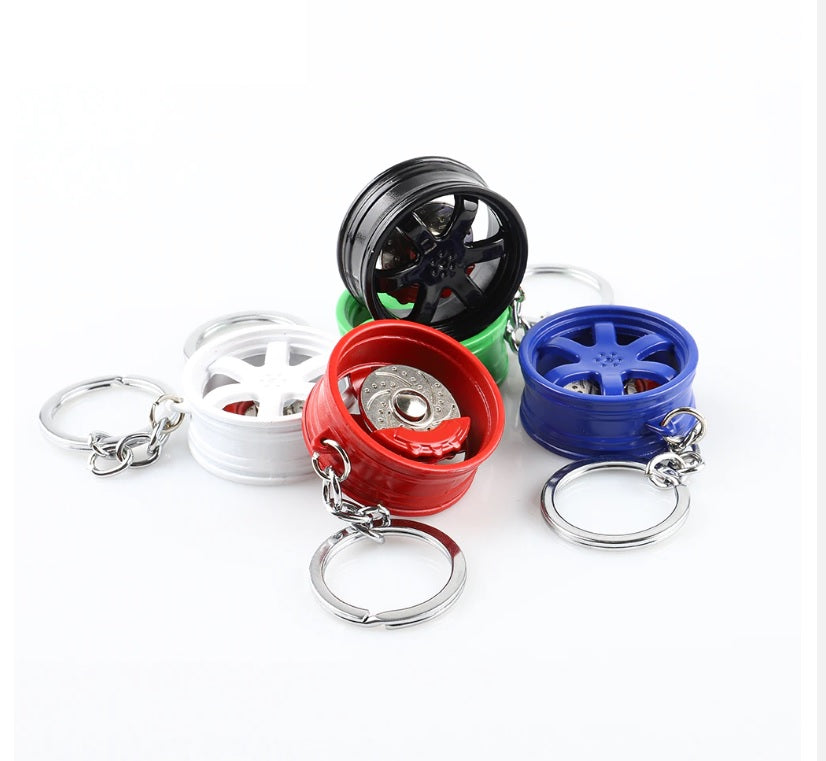 Hot RIM Car wheel Turbo keychain key ring with Brake discs Car Tire Wheel Keychain Auto Car Key Chain Keyring