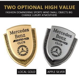1 x Metal New MERCEDES OWNERS CLUB Logo Car Auto Decorative Side Rear Emblem Badge Sticker Decal for Mercedes