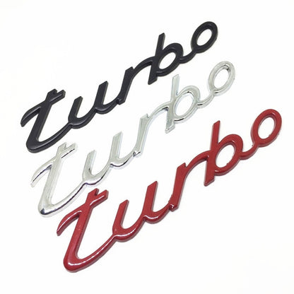 CarOxygen 3D Turbo Badge Emblem Sticker Decal for All Car SUV (13.5x2x0.5cm)