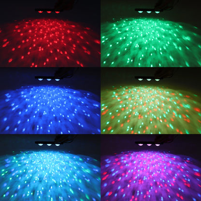 4pcs/Set RGB Star Light Projector Music Control LED Light USB Plug Breathing Light Car Interior Atmosphere Light Remote Control-Under Sheet Atmosphere Light
