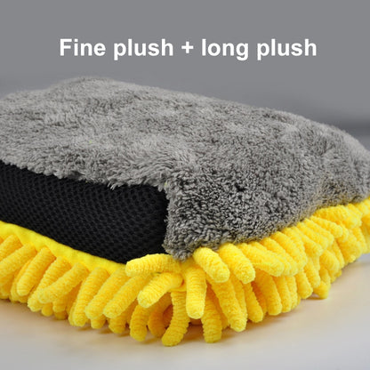 Microfiber Chenille & Glass Cloth Mitt, 1 Piece 800 GSM , Multi-Purpose Super Absorbent and Perfect Wash Clean with Lint-Scratch Free Cars, Window, Kitchen, Home Dusting!