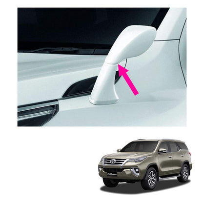 Car Bonnet Fender Side Mirror Wide Angle View Compatible With Toyota Fortuner New - White