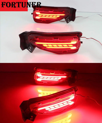 Rear Car Oxygen -Bumper Led Reflector Drl Back Light for Toyota Fortuner 2012-2015 Models (Red) Set of 2