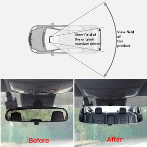 Rear View Mirror 11.8", Wide Angle Rear View Mirror Frameless Universal Panoramic Rearview Mirror, Convex Car Interior Mirror to Reduce Blind Spot Effectively for Cars SUV Trucks Universal
