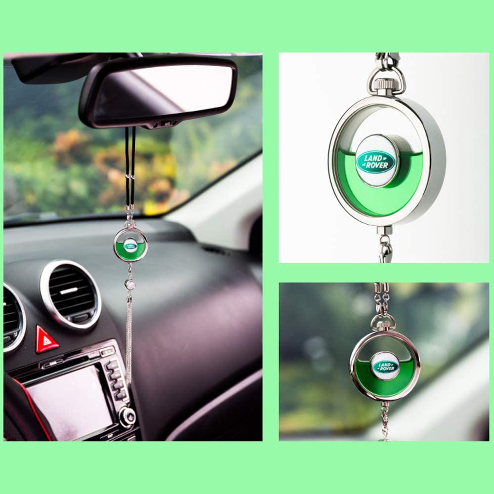 Original Car Rearview Mirror Metal Tassel and Crystal Inlay Logo Pendant Hanging Air Freshener