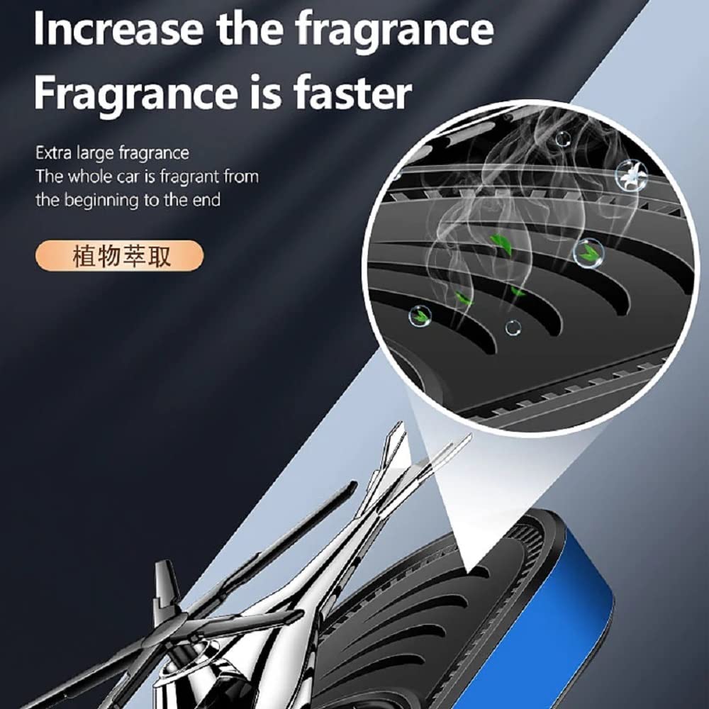 Helicopter Solar Car Air Freshener Rotation Zinc Alloy Car Perfume Diffuser Ornament for Vehicles