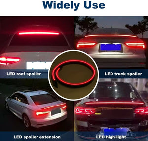 Car Spoiler Light -LED Car Tail Brake Light/Turn Signal Indicator/DRL Universal Car/Jeepcompus Rear Exterior Strip Trunk Light Multicolor Changing (Carbon Fiber) 54inch