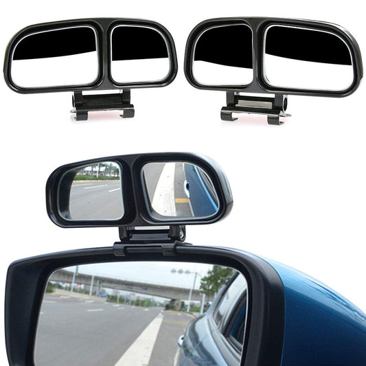 Car Universal Adjustable Wide Angle Blind Spot Left and Right Side Rear Mirrors (2 Piece, Black)