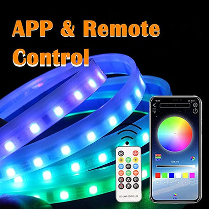 Car Led Lights Exterior Car Hood Light Strip 46 inch (1.8M) Multicolors 12V 108 LEDs Daytime Running Light for SUV, Truck, APP & Remote Control Car Engine Cover Decoration Headlight 1Pcs