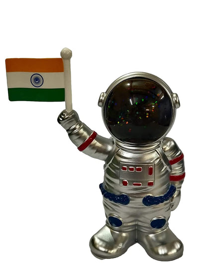 Astronaut Figures Solar Toys, Astronaut Decor, Astronaut Space Toys Planet Resin Statues, Space Gifts for Car and Home (Silver/White)