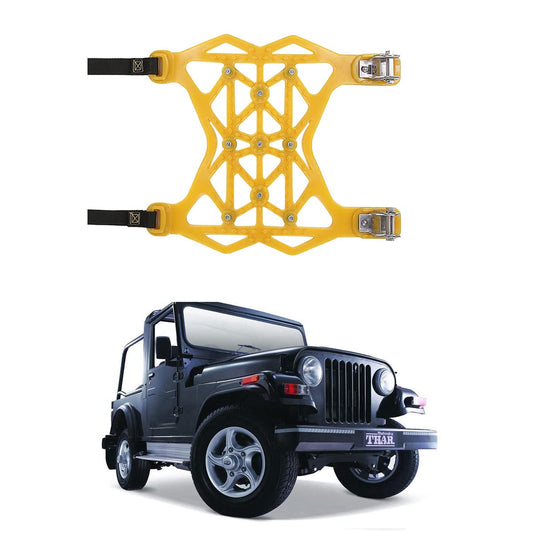 Car 6 Pcs Tire Snow Chains with Heavy Quality, Suitable For General Anti-Skid Chains Compatible with MAHINDRA THAR