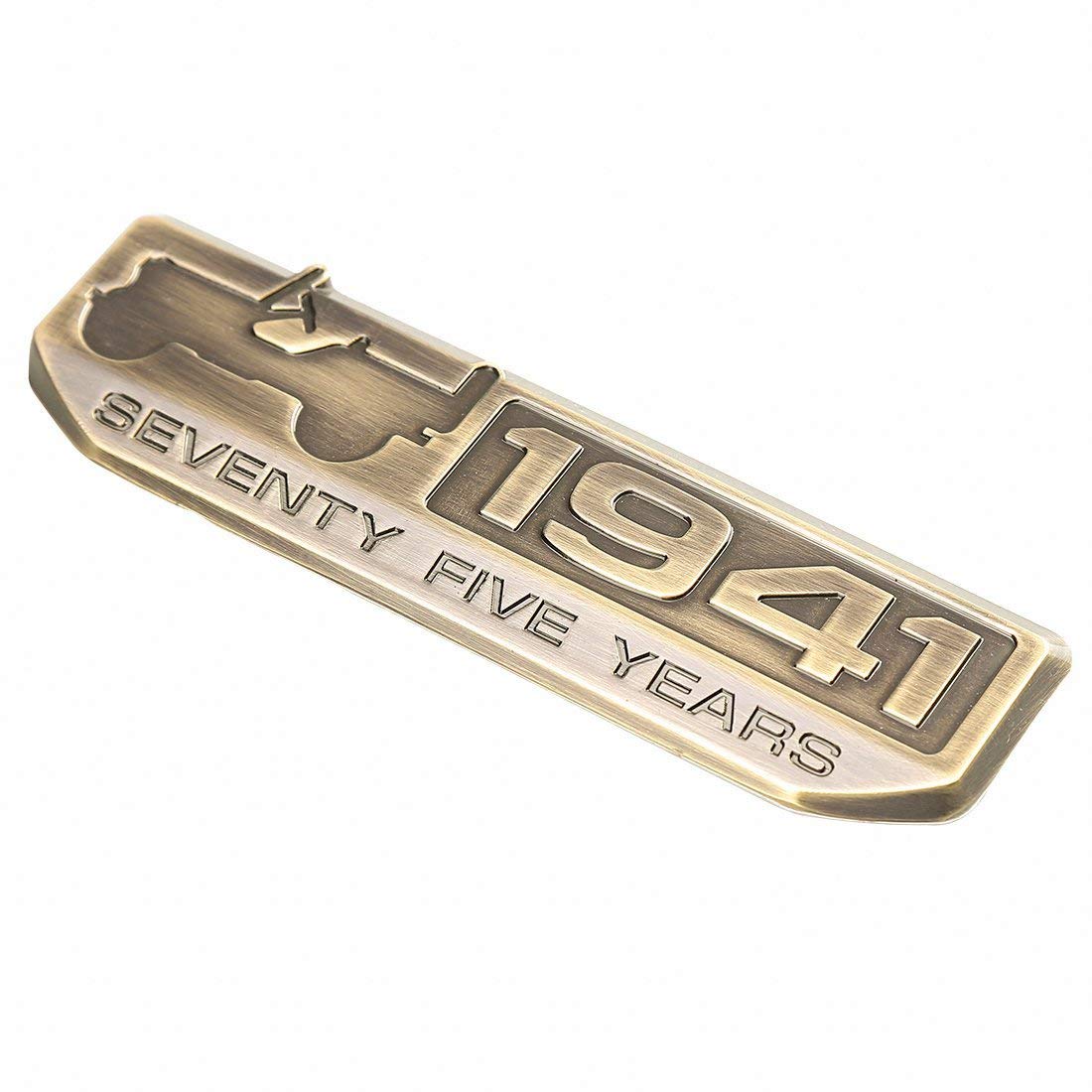 1941 75th Anniversary Emblem Sticker for Jeep, Cars, Metal (Bronze)