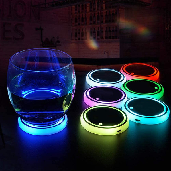 OnWheel LED Coaster Logo Cup Holder 7 Colors Changing Atmosphere
