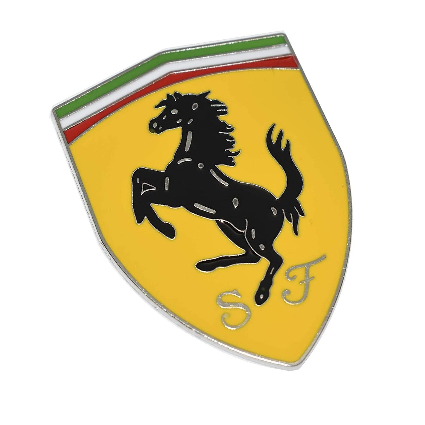 3D Fe rrari Yellow Badge Emblem Sticker Decal for Ferrari Car Bike SUV Mobile Laptop (7.5 x 5.3 cm)