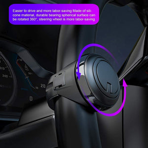 3R-2251 Black 360° Rotation Universal Car Steering Knob Wheels Spinner Knob Power Save Easy Turn Ball Booster