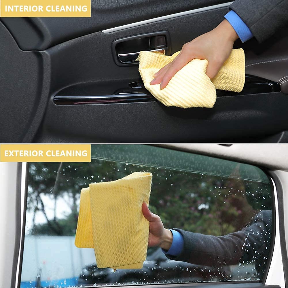 Super Absorbent PVA Drying Chamois Leather Towel for Car/Office/Home Cleaning - Super Absorption Capacity of 250 Ml Water (66X43) cm)