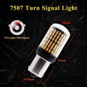 6 MONTHS WARRANTY 2800 Lumen 3014 Chipset 144 SMD Amber Canbus Error Free Led Turn Signal Light Led Bulb Front Rear Turn Signal Bulb (BA15S P21) Set Of 2