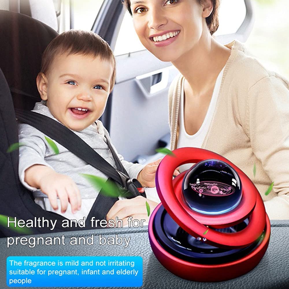 Car-mounted Solar-powered Rotating Perfume, Floating Planet Car Perfume Decoration, Car Freshener with Smooth Sailing and Beautiful Meaning, Perfume Diffuser for Home Office Car