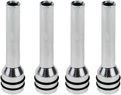 4 Pcs Silver Aluminum Alloy Car Door Lock Knob Covers, Universal Fit Interior Door Pull Pin Cover for Most Vehicles, 5mm Shaft Hole Diameter, 50mm Total Length