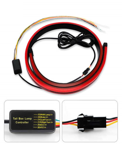 CarOxygen - Rear Windshield Brake Strip LED Warning Light for All Cars - 90CM, Transparent Red