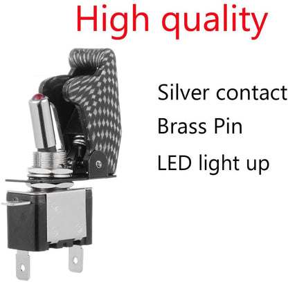 CarOxygen Toggle Switch with Aircraft Safety Cover for All Vehicles
