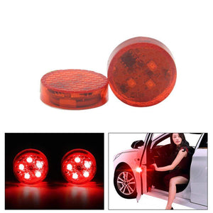 LED Wireless Car Door Warning Open Lights Indicator Decor Interior Flash Magnetic car led Lights for Anti Rear-End(RED) Free Batteries (Red Light -( 1 Pair- 2 pcs)