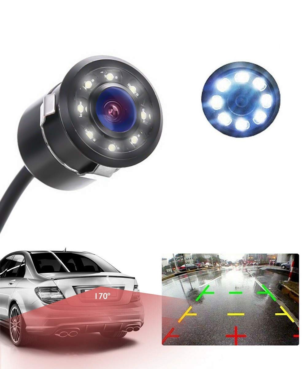 Car Oxygen - Car Rear View Reverse Parking Camera with 8 LED Waterproof 170 Degree Wide Angle Night Vision for All Cars