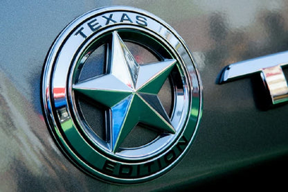 Star Texas Edition Emblem Sticker for All Cars, Metal (Silver)