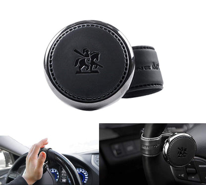 CarOxygen - BlackSuit Leather Power Handle Knob Steering Wheel Knob