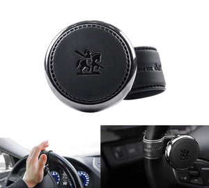 Car Oxygen -BlackSuit Leather Power Handle Knob Handle Steering Wheel knob