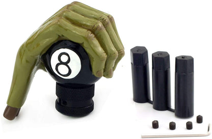 CarOxygen - Gear Shift Stick Knob Green Devil Hand Griping Black Billiard Ball Style Fit Most Manual and Automatic Transmissions