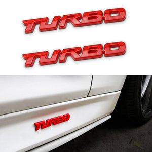 CarOxygen - 3D Turbo Silver Badge Emblem Sticker Decal for All Car /Sticker for All Cars (1 pcs)
