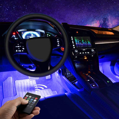CarOxygen - Car LED Interior Strip Light, 16 Million Colors 5 in 1 with 6 Meters Fiber Optic, Multicolor RGB Sound Active Automobile Atmosphere Ambient Lighting Kit - Wireless Bluetooth APP Control