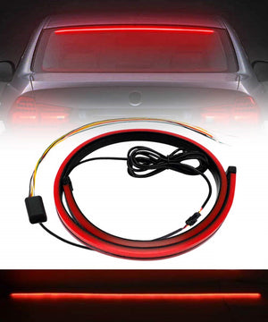 Car Oxygen - Rear Windshield Brake Strip LED Warning Light for All Cars - 90CM, Transparent Red