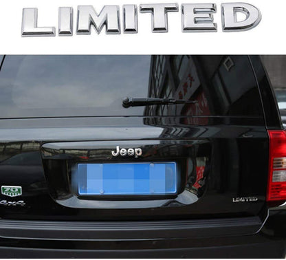 3D Metal Limited Emblem Badges,1Pack OEM Chrome Aluminum Alloy Badges Decal Tailgate Adhesive Tape Compatible for Toyota,Nissan,Jeep Grand Cherokee Wrangler Compass Auto Sticker