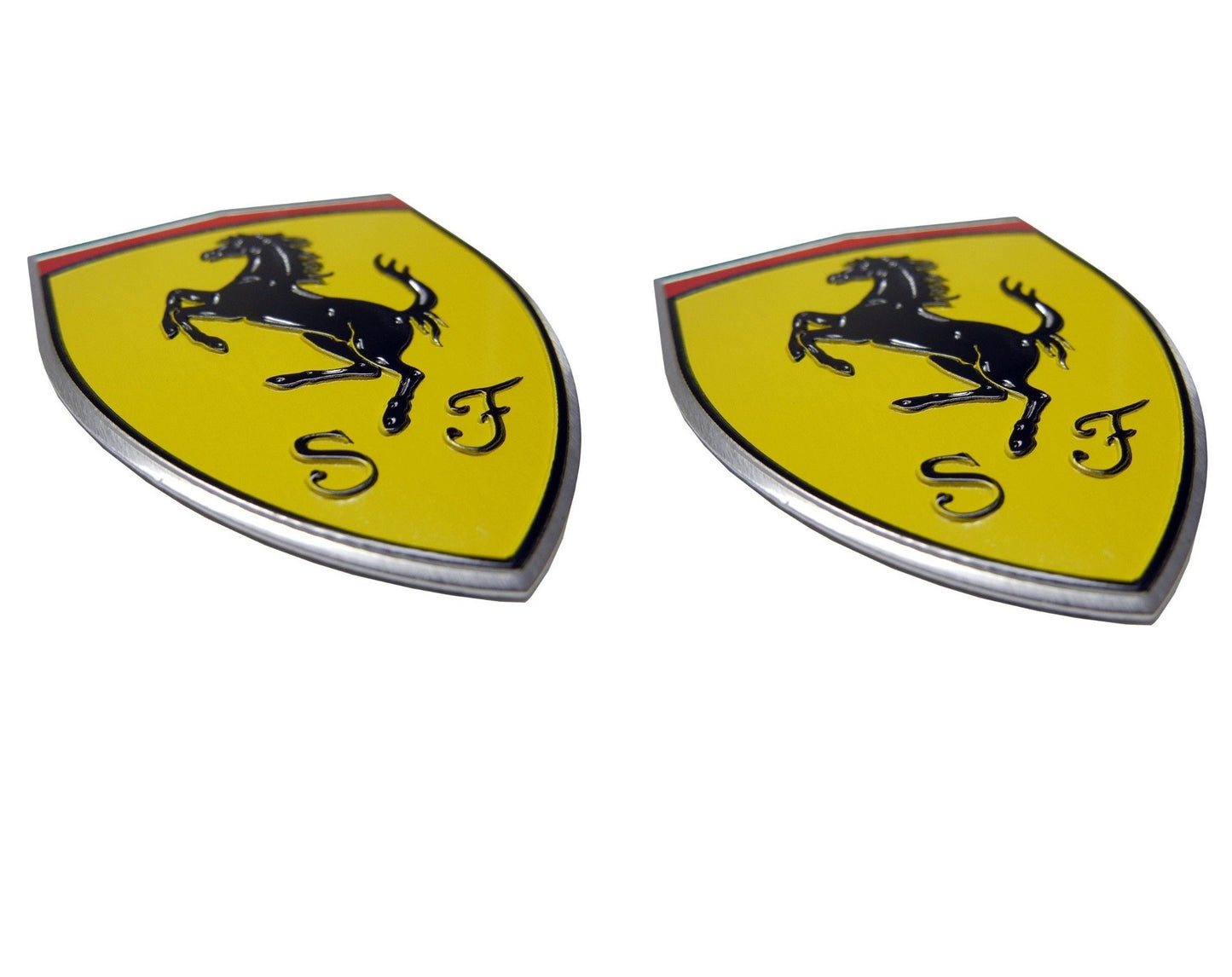 3D Fe rrari Yellow Badge Emblem Sticker Decal for Ferrari Car Bike SUV Mobile Laptop (7.5 x 5.3 cm)