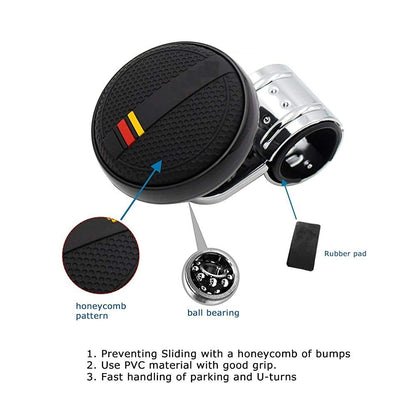 Genova Power Handle Spinner Knob Ball Bearing Handle Car or Boat or Truck Driving Steering Wheel Knob 3D Excellent Grip Vehicle Accessory