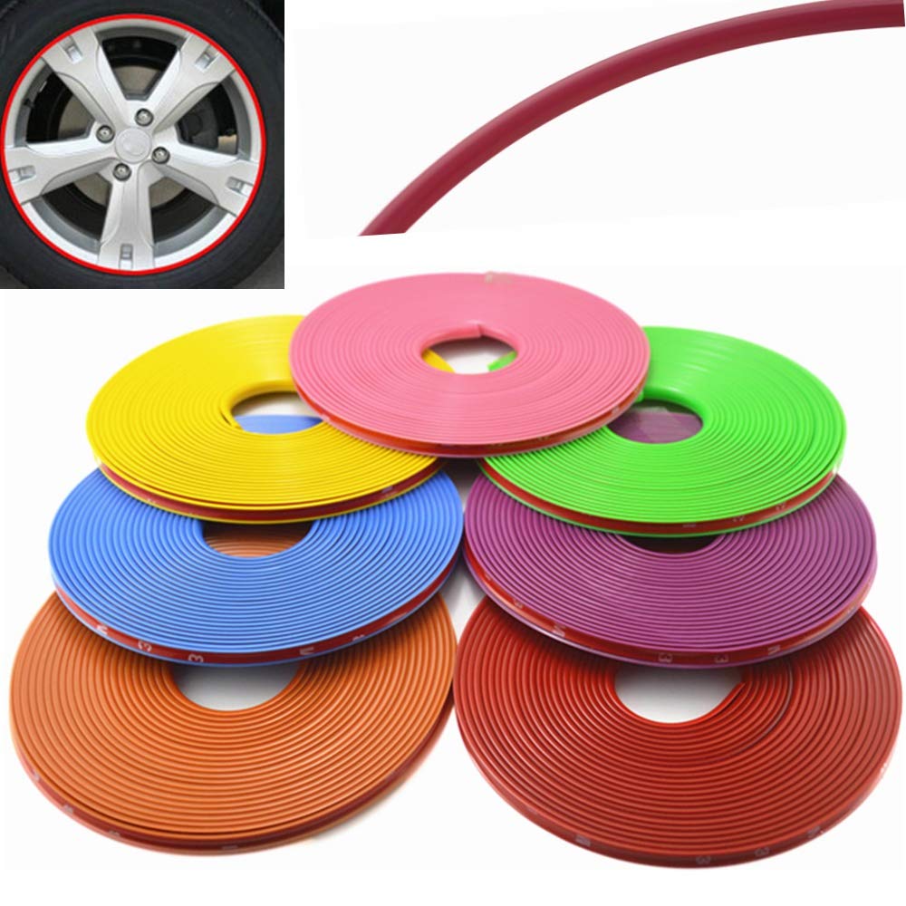 Car Universal Alloy Wheel Hub Rim Ring Tyre Guard Edge Protector Beading Sticker Decorative Strip