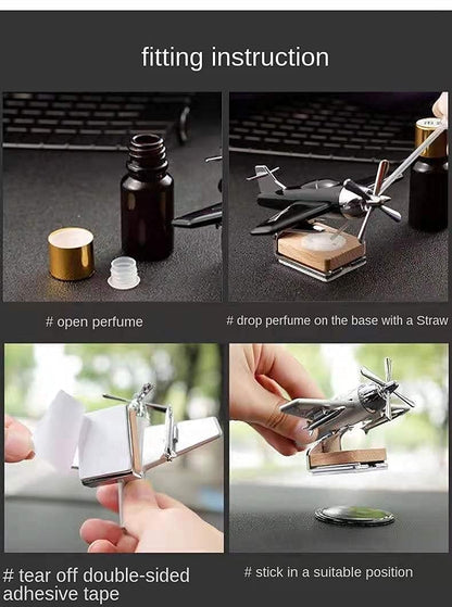 CarOxygen - Solar Car Perfume and Air Freshener Solar Plane with Fragrance for Car