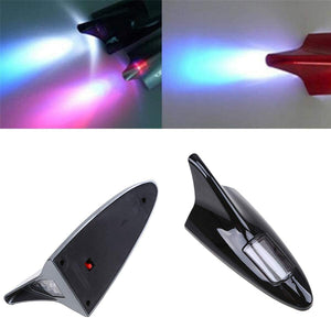 Solar Powered Car Shark Fin Antenna LED Warning Flash Strobe Tail Light Led Flash Warning Light Tail Lights (Multi colour)