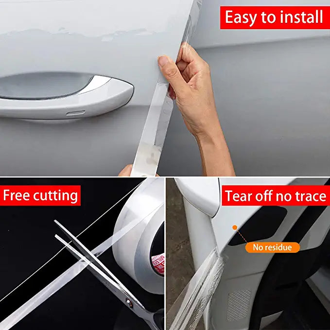 High Gloss Transparent Anti-Scratch Anti-Collision Edge Guard Door Protection Scuff Plate Protection Waterproof Tape/Door Guard Tape/Paint Protection Film/PPF - 5M