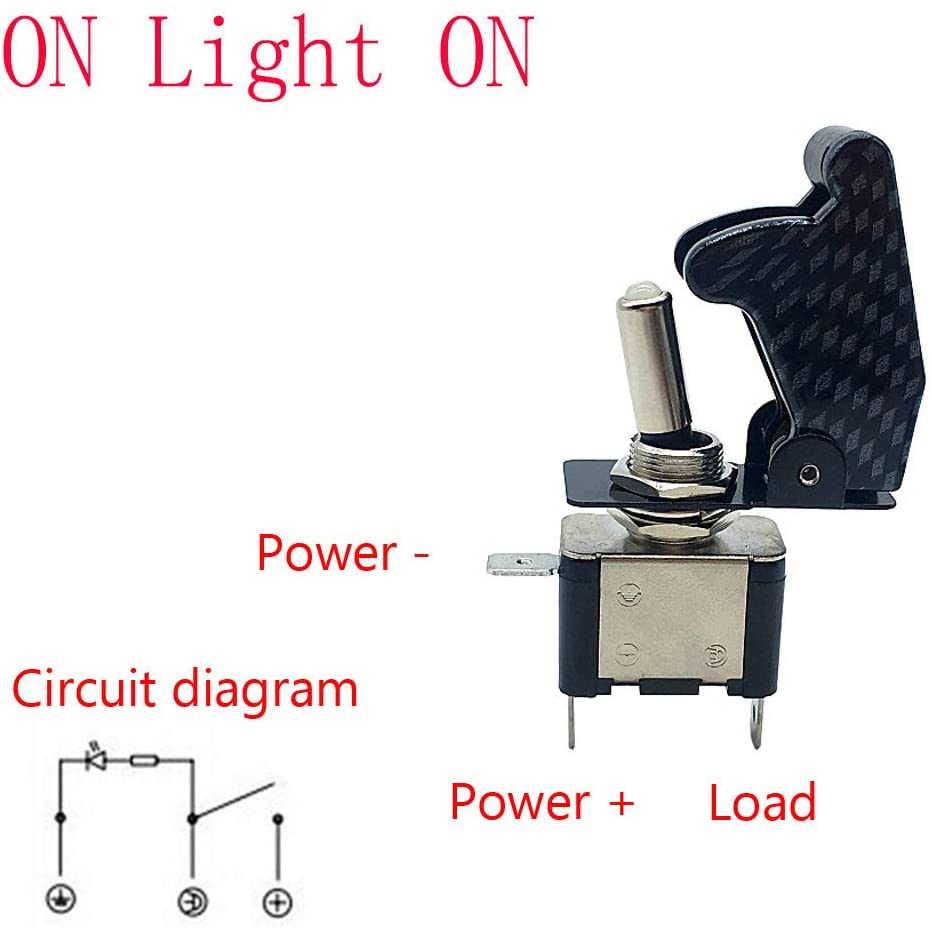 CarOxygen Toggle Switch with Aircraft Safety Cover for All Vehicles