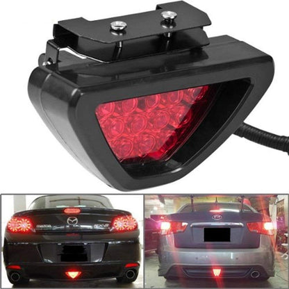 CarOxygen -12 LED Car Blinking Brake Light Triangle F1 Style Rear Tail Brake Lamp 12V Universal Fit for All Cars (Red)