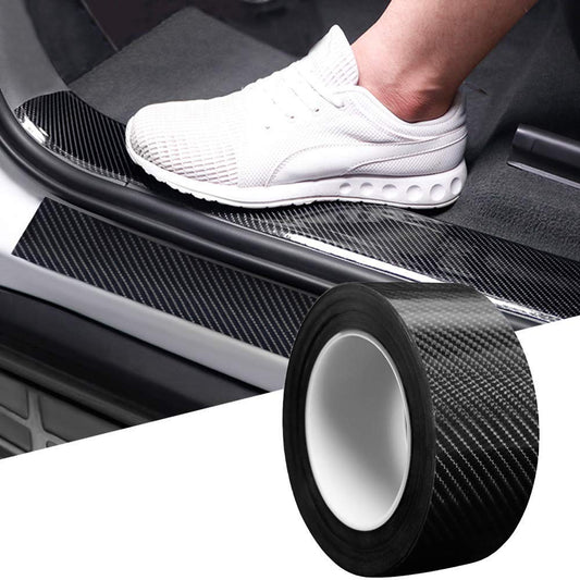 5m 3D Carbon Fiber Car Stickers Door Sill Scuff Anti Scratch Tape Protection Film Matte Carbon Fiber Tape