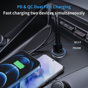 Budi Car Fast Charger with Type C Charging Port 36W PD 18W Quick Charge 3.0 Compatible with iPhone/Samsung/MI/Oppo/Vivo/Tablets