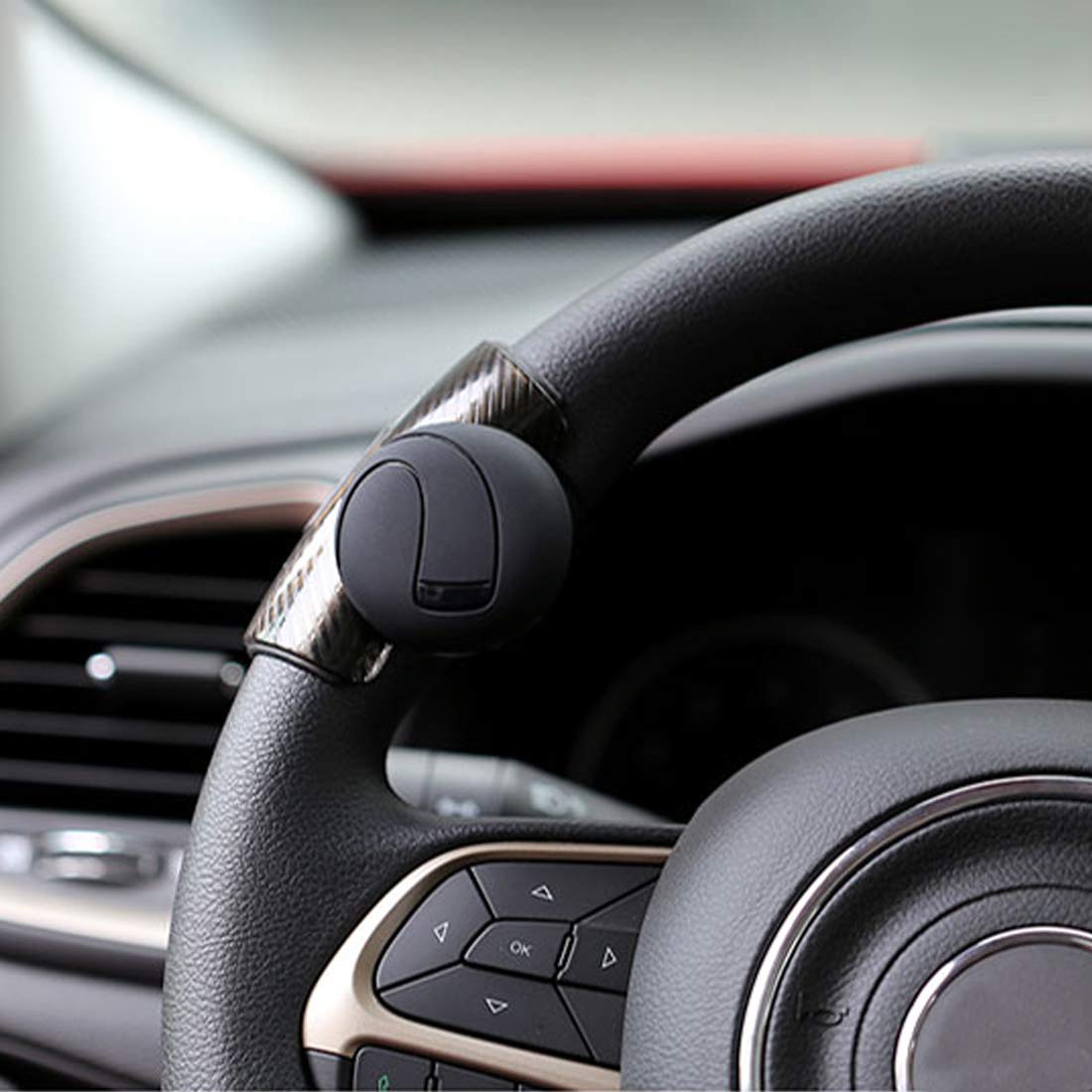 Black Auto Heavy Duty Suicide Knob Car Steering Wheel Spinner Handle  Universal