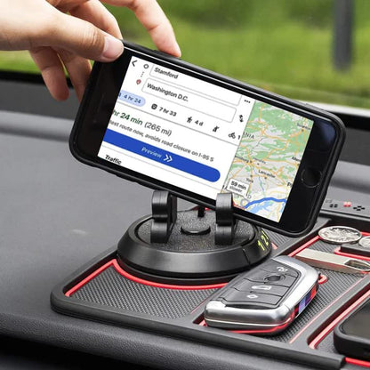 Car Multi Function Non Slip Dashboard Mat with 360Â° Rotatable Mount Phone Holder Stand & Parking Numbers for All Cars | Coins Keys Cellphone Holder - Sparco