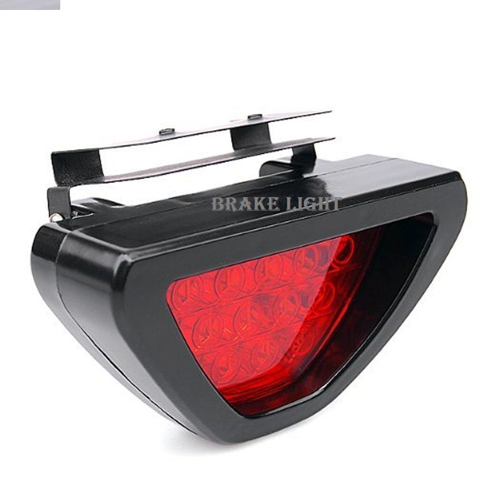 CarOxygen -12 LED Car Blinking Brake Light Triangle F1 Style Rear Tail Brake Lamp 12V Universal Fit for All Cars (Red)